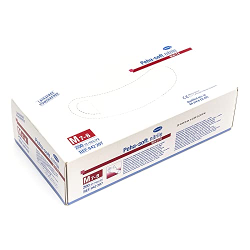 HARTMANN 9422073 Peha Soft Nitrile White Powderfree, M, 200 sztuk, 9213737, przezroczyste, sztuk (1 opakowanie) - obrazek 1