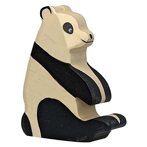 Pandabär, sitzend: ca. 10 x 2,8 12,5 cm, Holz, per Stück