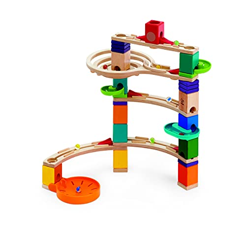 Hape Cliffhanger, Quadrilla Cliffhanger Wooden Marble Run, Maze Run Set, Early Educational STEAM Development Building Toys for Kids, Multicolour