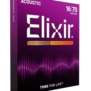 Elixir Akustik Gitarresaiten Satz, Baritone 6 Saitig, NanoweB 80/20 Bronze, 016 070 Elixir Akustik Gitarresaiten Satz, Baritone 6 Saitig, NanoweB 80/20 Bronze, 016 070