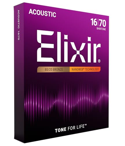 Elixir Akustik Gitarresaiten Satz, Baritone 6 Saitig, NanoweB 80/20 Bronze, 016 070 Elixir Akustik Gitarresaiten Satz, Baritone 6 Saitig, NanoweB 80/20 Bronze, 016 070