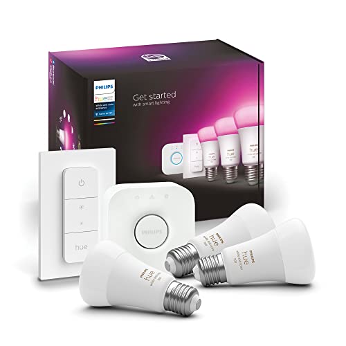 Philips Hue White and Color Ambiance – Zestaw startowy – 3x E27 + regulator przyciemniania Philips Hue White and Color Ambiance – Zestaw startowy – 3x E27 + regulator przyciemniania