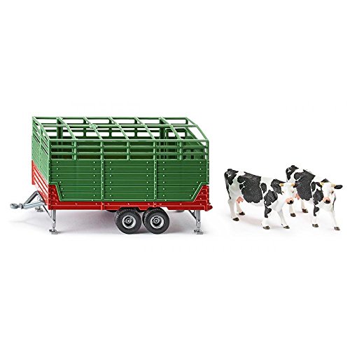 siku 2875, Livestock Trailer with 2 Holstein Cows, 1:32, Metal/Plastic, Green, Multifunction - obrazek 1