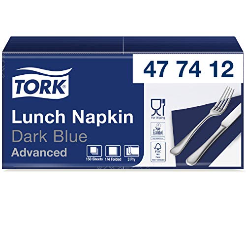 Tork 477412 Soft serwetki obiadowe ciemnoniebieskie na 3 warstwowe, chłonne papierowe w kolorze niebieskim różnorodne zastosowanie Advanced Quality - obrazek 1