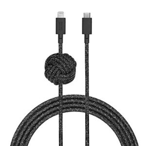 Native Union Night Cable ultrawytrzymały wzmocniony przewód USB C na Lightning do ładowania, z certyfikatem MFi i węzłem obciążeniowym, kompatybilny urządzeniami iPhone 14, 13 starsze, 3 m, kosmos Native Union Night Cable ultrawytrzymały wzmocniony przewód USB C na Lightning do ładowania, z certyfikatem MFi i węzłem obciążeniowym, kompatybilny urządzeniami iPhone 14, 13 starsze, 3 m, kosmos
