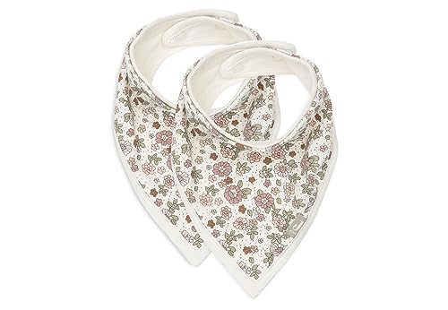 Jollein 029 867 67045 Bandana śliniaczek chusta na szyję, zestaw 2 sztuk, retro kwiaty