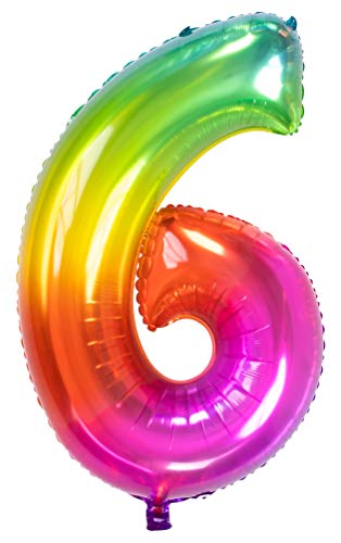 Folat Balon foliowy Yummy Gummy Rainbow Numer 6 86 cm Folat Balon foliowy Yummy Gummy Rainbow Numer 6 86 cm