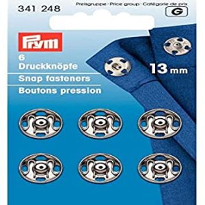 Prym Przyszywanie Zatrzaskowe Zatrzaski Mosiezne 6 Sztuk, Srednica 13 mm, Srebrna Prym Przyszywanie Zatrzaskowe Zatrzaski Mosiezne 6 Sztuk, Srednica 13 mm, Srebrna