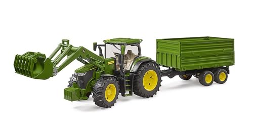 Bruder 03155 John Deere 7R 350 z ładowaczem czołowym i przyczepą transportową - obrazek 1