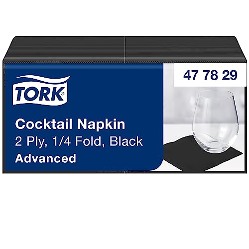 Tork 477829 serwetki koktajlowe czarne na w optymalnej jakości z 1na4 fazna 12 x 200 (2400) 23,8 24 cm (szer. dł.) - obrazek 1