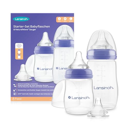 Lansinoh i Starter Set Butelki Smoczki Natural Wave Przezroczysty