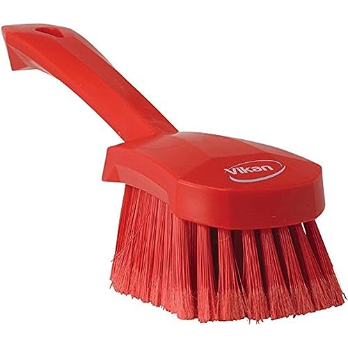 Vikan 41944 Soft/Split Bristles, Washing/Sweeping, Hand Brush, Short Handle, 270 mm (czerwony) - obrazek 1