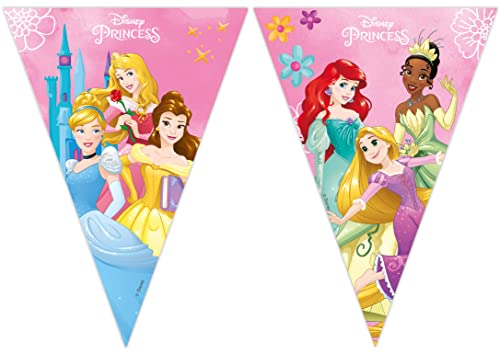 Girlanda Urodzinowa Z Flag Księżniczki, Disney Princess - obrazek 1