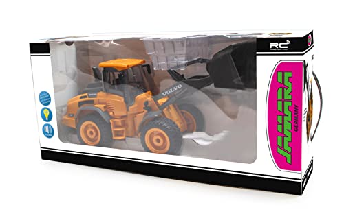 JAMARA 405058 Ładowarka kołowa Volvo L50 1:16 2,4 GHz wierne zginanie, tryb czuwania, dźwięk ostrzegawczy cofania, napęd na 2 koła, kierunkowskaz, realistyczny silnika, pomarańczowa