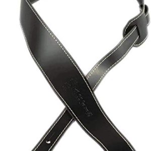 Martin 18A0046 wąski skórzany 6,5 cm szeroki czarny pasek do gitary z przeszyciem Martin 18A0046 wąski skórzany 6,5 cm szeroki czarny pasek do gitary z przeszyciem
