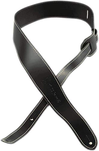 Martin 18A0046 wąski skórzany 6,5 cm szeroki czarny pasek do gitary z przeszyciem