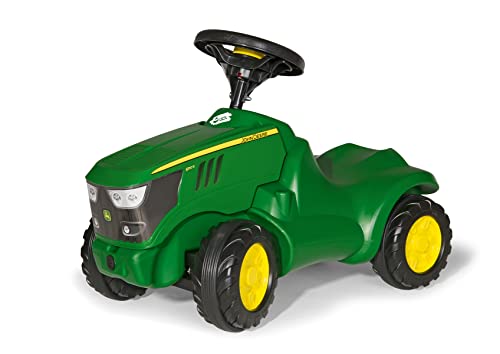 Rolly Toys 132072 Traktor Minitrac John Deere 6150R, ślizgacz dziecięcy, otwierana osłona silnika, półka pod maską kierownica z klaksonem (dla dzieci od 1,5 roku życia, kolor: zielony) - obrazek 1