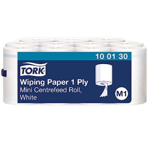 Tork 100130 wielofunkcyjne chusteczki papierowe do wewnętrznego systemu odwijania M1 / 1 warstwowy stabilny papier w kolorze białym, 11 x 120 m Tork 100130 wielofunkcyjne chusteczki papierowe do wewnętrznego systemu odwijania M1 / 1 warstwowy stabilny papier w kolorze białym, 11 x 120 m