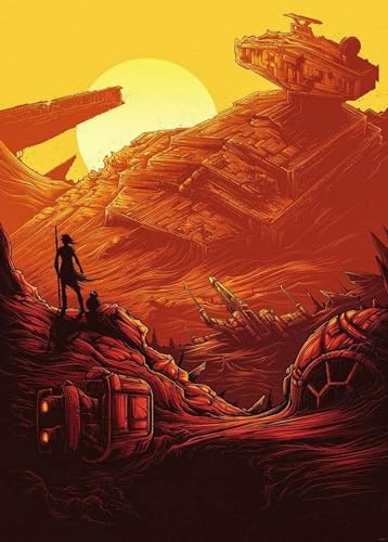 Star Wars Komar fototapeta z włókniny Jakku Destroyer rozmiar: 200 x 280 cm (szerokość wysokość) Rey, niszczarka gwiazd, pokój dziecięcy, tapeta IADX4 027 - obrazek 1