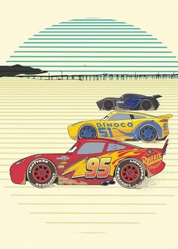 Disney Komar Fototapeta z włókniny Cars Stream Lines Rozmiar: 200 x 280 cm (szerokość wysokość) samochód, pokój chłopięcy, młodzieżowy, dziecięcy, tapeta IADX4 040 - obrazek 1