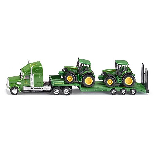siku 1837, Low Loader with 2 John Deere Tractors, 1:87, Metal/Plastic, Green, Folding tailgate siku 1837, Low Loader with 2 John Deere Tractors, 1:87, Metal/Plastic, Green, Folding tailgate