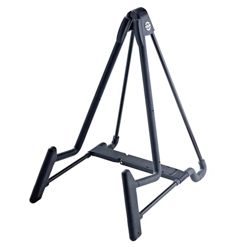 K&M 17581 Heli 2 stojak na gitarę elektryczną, czarny, ze stali, szerokość od 18,5 do 23 cm, elektryczną