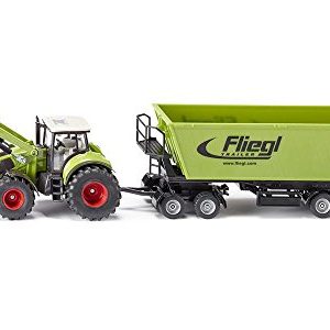 siku 1949, Claas Axion tractor with front Loader, Dolly and Tipping Trailer, 1:50, Metal/Plastic, Green, Movable shovel loader swing arm, Tiltable trough siku 1949, Claas Axion tractor with front Loader, Dolly and Tipping Trailer, 1:50, Metal/Plastic, Green, Movable shovel loader swing arm, Tiltable trough