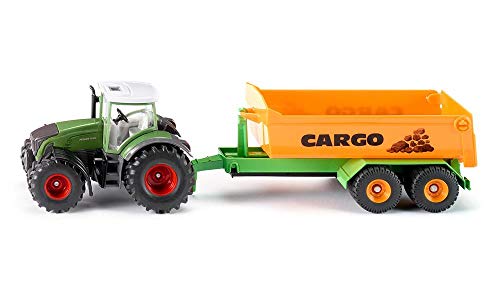 siku 1989, Fendt with Hooklift trailer and Carriage, 1:50, Metal/Plastic, Green, Fully functional skip siku 1989, Fendt with Hooklift trailer and Carriage, 1:50, Metal/Plastic, Green, Fully functional skip