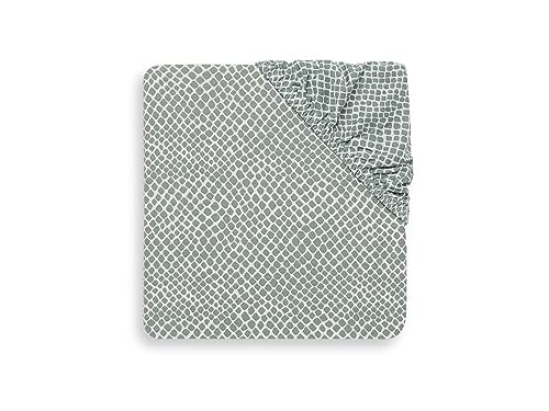 Jollein, Prześcieradło do łóżeczka, SNAKE ASH GREEN, 60×120 cm Jollein, Prześcieradło do łóżeczka, SNAKE ASH GREEN, 60×120 cm