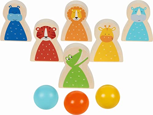 Kegelspiel Wilde Tiere: 6,2 x 8,6 1,5 cm, Holz, 9 Teile, per Set - obrazek 1