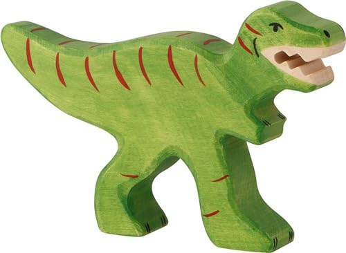 Holztiger Tyranozaur – Figurka drewniana malowana ręcznie – unisex od 24 miesięcy - obrazek 1