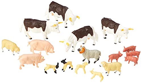 Britains Tomy Figurki kolekcjonerskie, zestaw 17 figurek zwierząt gospodarskich dla dorosłych 43096, model w skali 1/32, odpowiednia dzieci wieku od 3 lat, wielokolorowe