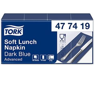 Tork 477419 Soft serwetki obiadowe ciemnoniebieskie 1na8 składane na 3 warstwowe, wstępnie złożone do małych potraw i przekąsek Advanced Quality Tork 477419 Soft serwetki obiadowe ciemnoniebieskie 1na8 składane na 3 warstwowe, wstępnie złożone do małych potraw i przekąsek Advanced Quality