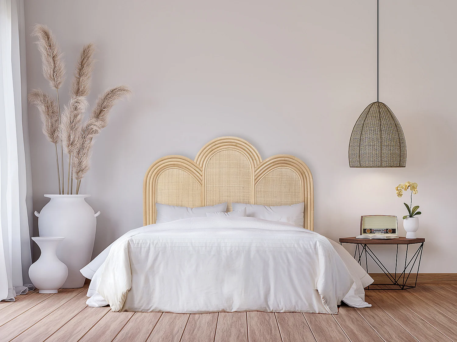 Zagłówek do łóżka 140 cm - Rattan - Naturalny - JAKOBIA 3036596 - obrazek 1