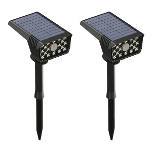 Zestaw 2 lamp solarnych wbijanych w ziemię – 300 lumenów – Czarny – HORSENS 3775345 Zestaw 2 lamp solarnych wbijanych w ziemię – 300 lumenów – Czarny – HORSENS 3775345