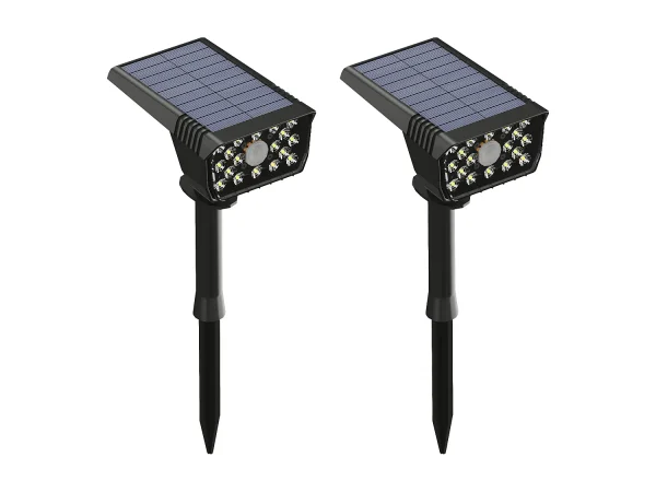 Zestaw 2 lamp solarnych wbijanych w ziemię – 300 lumenów – Czarny – HORSENS 3775345