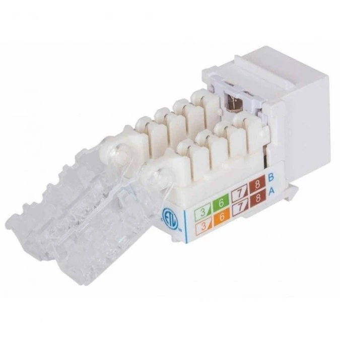 Moduł Keystone RJ45 Cat6 UTP z funkcją blokady portu, biały - obrazek 3