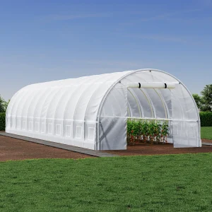 Szklarnia tunelowa o stalowej konstrukcji 36 m² – dł. 1200 x szer. 300 x wys. 200 cm – Biały – IPOMEA 3182555 Szklarnia tunelowa o stalowej konstrukcji 36 m² – dł. 1200 x szer. 300 x wys. 200 cm – Biały – IPOMEA 3182555
