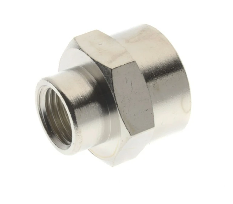 Mufa gwintowana redukcyjna G 1/8 GW ‑ G 1/4 GW, mosiądz niklowany