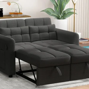 Kanapa 3 w 1 – Kanapa 2-osobowa – Regulowane oparcie – Z portem USB – Kieszenie w podłokietnikach + Poduszki – Szary 4031860 Kanapa 3 w 1 – Kanapa 2-osobowa – Regulowane oparcie – Z portem USB – Kieszenie w podłokietnikach + Poduszki – Szary 4031860