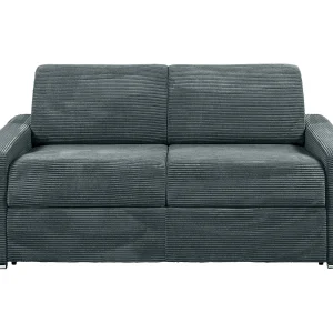 Kanapa 3-osobowa rozkładana typu express z antracytowego sztruksu – Miejsce do spania z szerokimi listewkami 140 cm – Materac 18 cm – CALITO 3295403 Kanapa 3-osobowa rozkładana typu express z antracytowego sztruksu – Miejsce do spania z szerokimi listewkami 140 cm – Materac 18 cm – CALITO 3295403