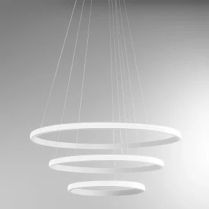 Żyrandol LED Iole S3 60W ściemnialny 3 pierścienie aluminium białe 3000K 3000lm elegancki design 4105060 Żyrandol LED Iole S3 60W ściemnialny 3 pierścienie aluminium białe 3000K 3000lm elegancki design 4105060