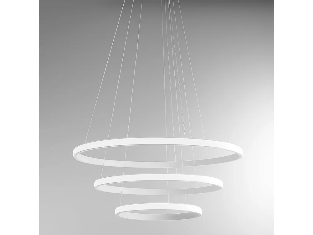 Żyrandol LED Iole S3 60W ściemnialny 3 pierścienie aluminium białe 3000K 3000lm elegancki design 4105060 - obrazek 1