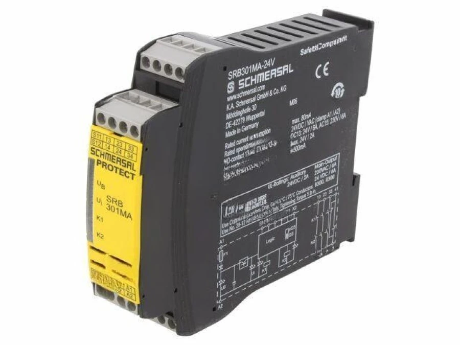 Moduł: przekaźnik bezpieczeństwa 24VAC 24VDC na szynę DIN SRB301MA‑24V - obrazek 1