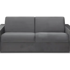 Kanapa 4-osobowa z ekspresowym mechanizmem rozkładania z weluru CALITO – Antracytowy – Wymiary miejsca do spania: 160 cm – Materac 18 cm 129607 Kanapa 4-osobowa z ekspresowym mechanizmem rozkładania z weluru CALITO – Antracytowy – Wymiary miejsca do spania: 160 cm – Materac 18 cm 129607