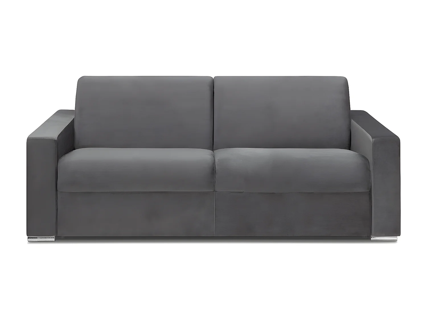 Kanapa 4-osobowa z ekspresowym mechanizmem rozkładania z weluru CALITO - Antracytowy - Wymiary miejsca do spania: 160 cm - Materac 18 cm z pamięcią kształtu 134127 - obrazek 1