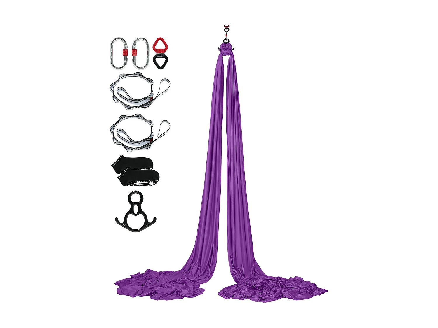Hammock Yoga SucceBuy 8,7 m, Hammock Trapéz Inwersji Fly, z Siateczki Lotniczej, Fioletowy 4190515 - obrazek 1