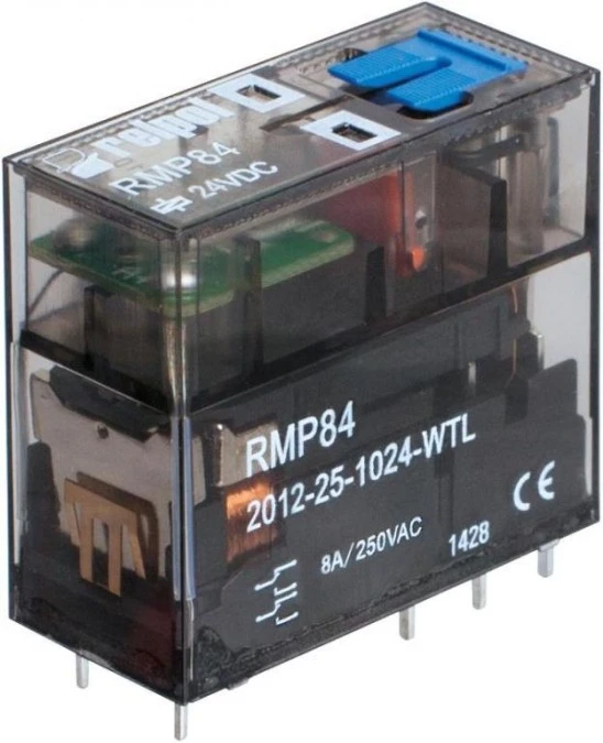 Miniaturowy przekaźnik mocy 2P 8A 24V DC PCB RMP84‑2012‑25‑1024‑WTL 2615182 - obrazek 1