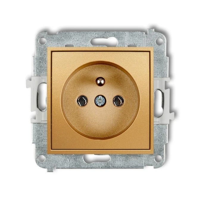 MINI Mechanizm gniazda pojedynczego z uziemieniem 2P+Z (bez przesłon torów prądowych) złoty 29MGP‑1z - obrazek 1