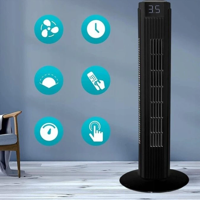 MOCNY WENTYLATOR KOLUMNOWY WIATRAK STOJĄCY PODŁOGOWY OSCYLACJA TIMER PILOT - obrazek 3